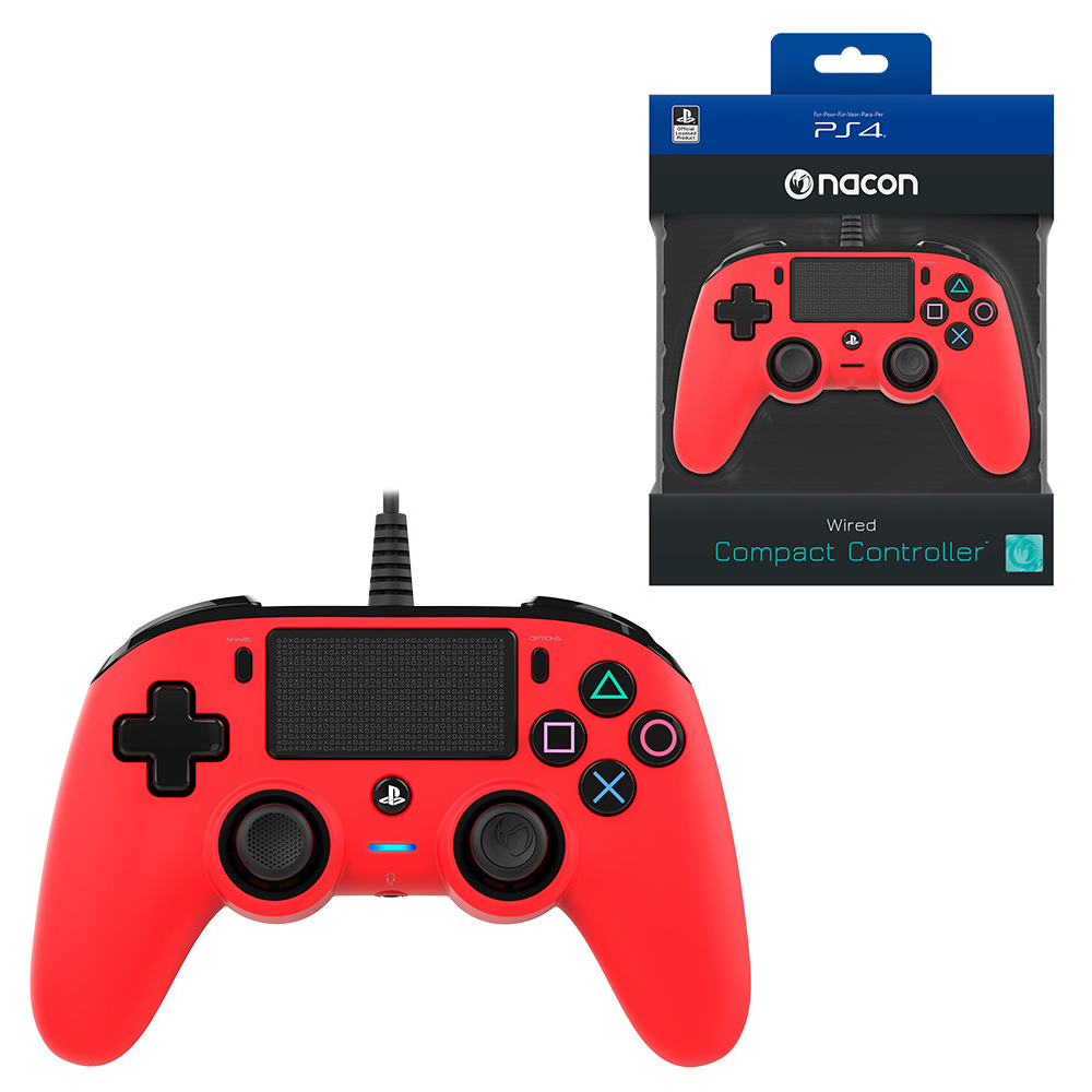 NACON Wire Compact Controller for Ps4 - Red