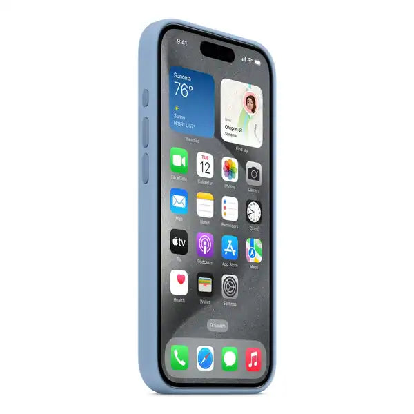 Apple iPhone 15 Pro Max Silicone Case with MagSafe- Winter Blue