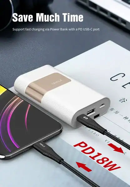 iWALK Twister 1M Type-C To Lightning Charge And Sync Cable - Black product photo