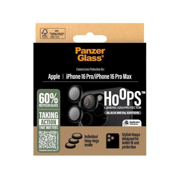 PanzerGlass® Hoops® Black Camera Lens Protector iPhone 16 Pro 16 Pro Max product image