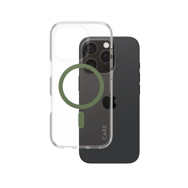 PanzerGlass iPhone 16 Pro CARE Flagship Case Transparent Urban Combat w Green