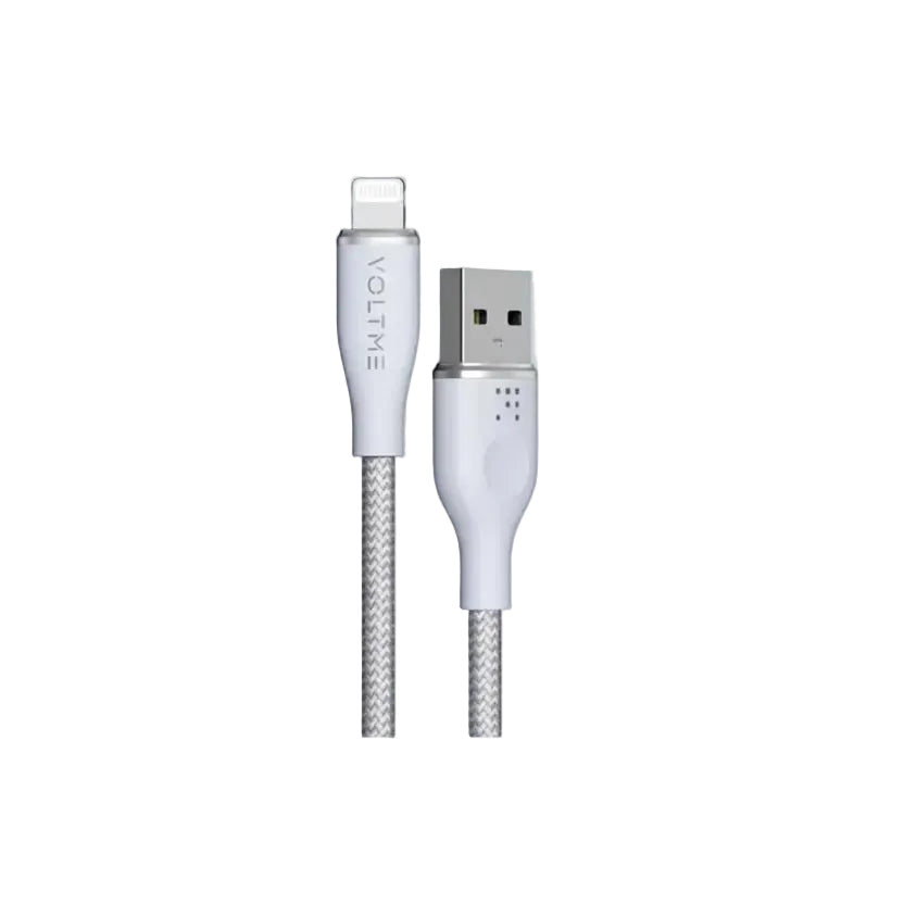 Voltme Powerlink Rugg Double Nylon Cable USB A to Lightning 3A 1 2M Zinc Gray