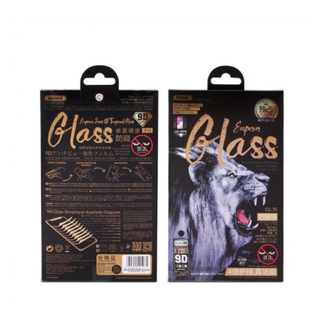 Remax iPhone 11 XR Emperor Series 9D GL-35 Anti-Spy Glass - Black