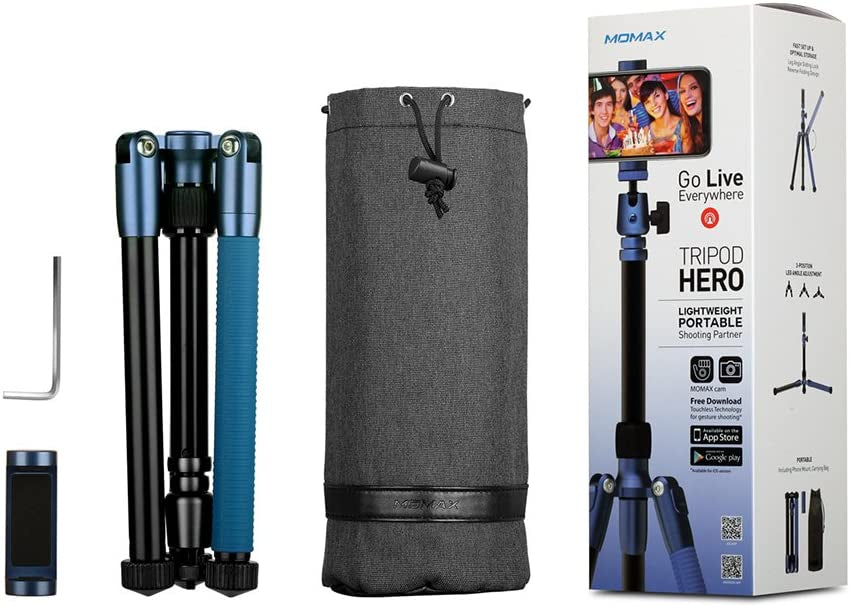 Momax Tripod Hero Lightweight Portable - Space Grey
