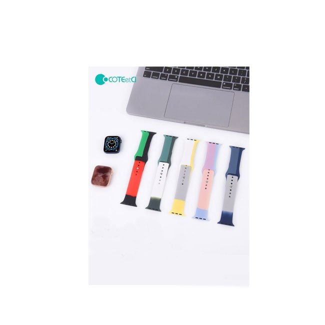 Coteetci silicone mixed color watchband 42 44mm -Yellow mix product photo
