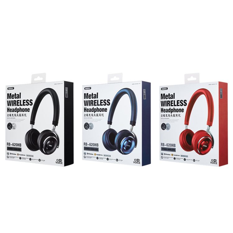 Remax RB-620HB Bluetooth 5 0 Metal Wireless Bluetooth Headset- Blue