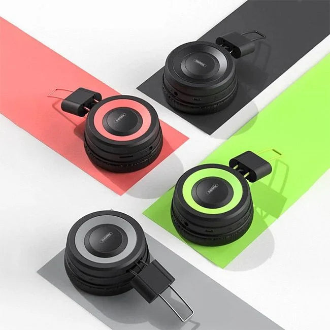 Remax RB-725HB Wireless Bluetooth Headset Black-Green Micro SD product photo