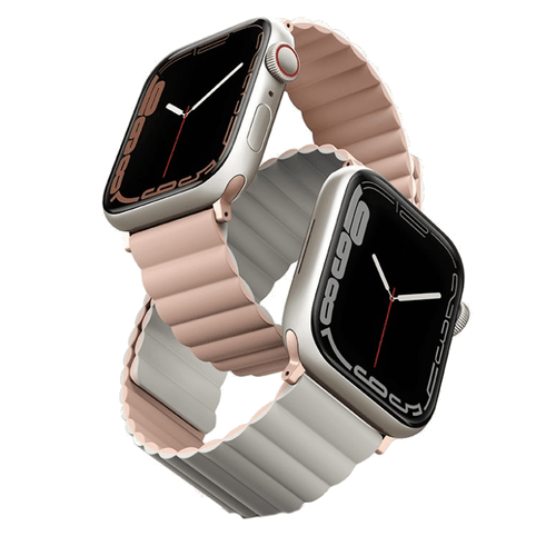 Uniq Apple Watch Series 1-7-SE Revix Magnetic Silicone Strap 38-41mm- Pink Beige