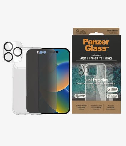 PanzerGlass iPhone 14 Pro Bundle Screen Protector Privacy product photo