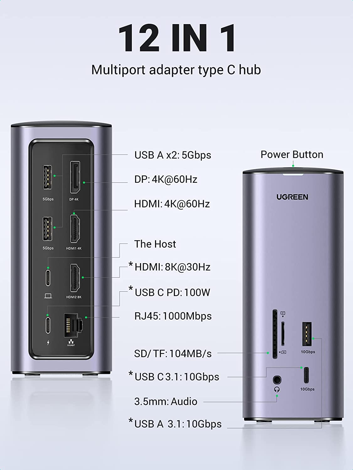 Ugreen USB C Triple Display Docking Station 12-in-1 additional product image