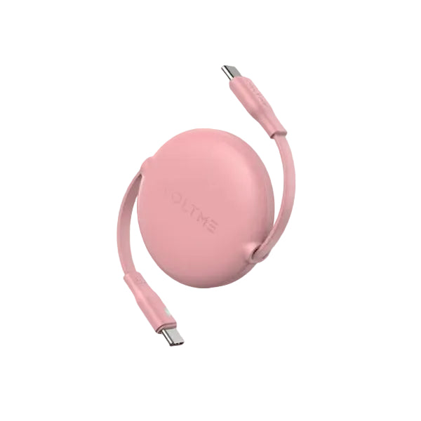Voltme Powerlink YoYo Retractable Type-C to Type-C Cable - 60W PD 1M - Pink