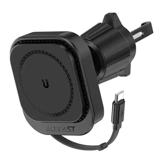 Acefast D32 Phone Wireless Charger Car Air Vent Phone Charger Retractable Cable