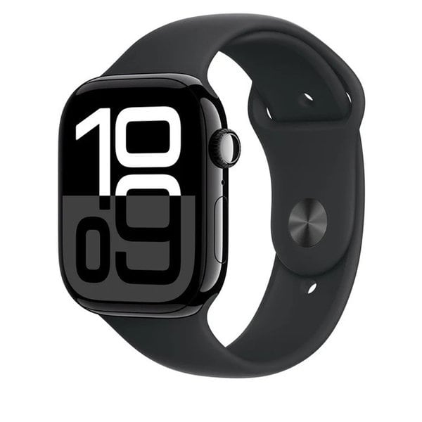 Apple Watch Series 10 GPS 46mm Jet Black Aluminium Case Black Sport Band- M L
