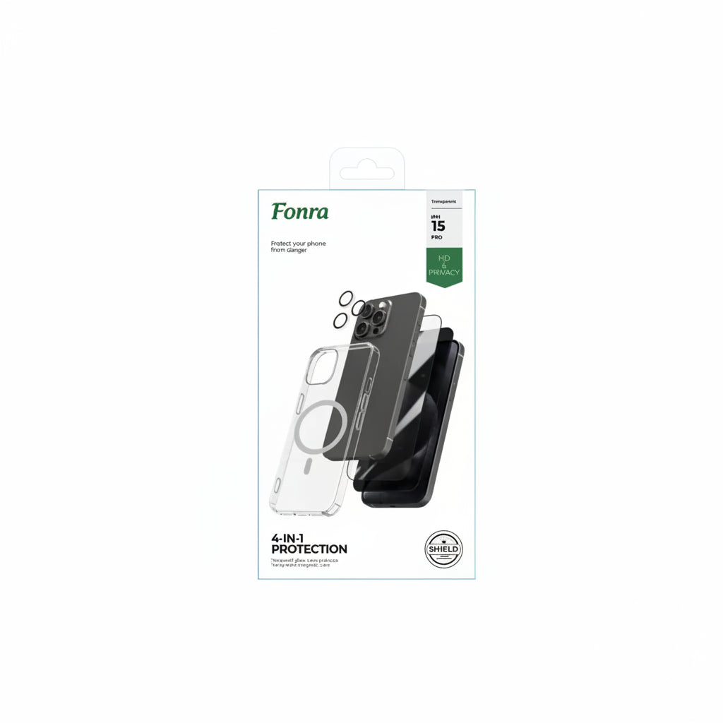 Fonra iPhone 15 Pro 4 in 1 Protection -Clear
