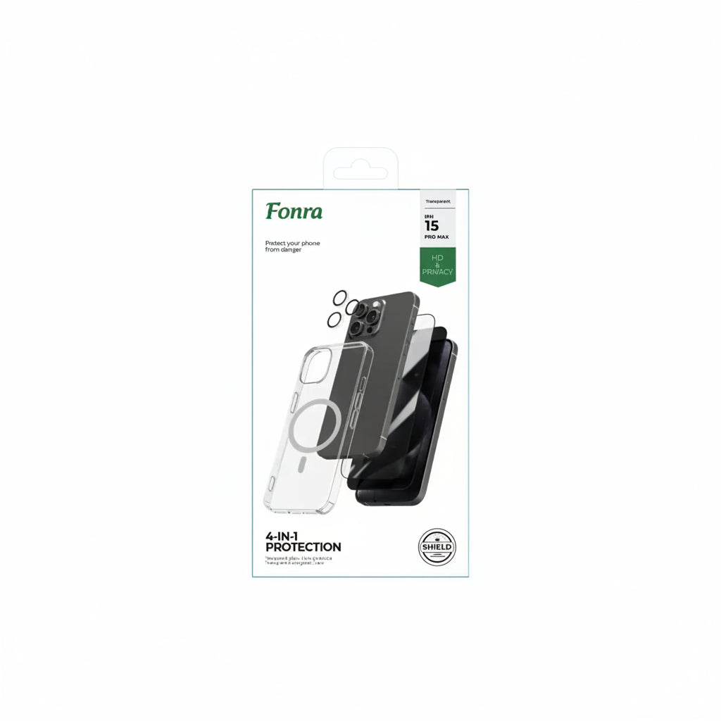 Fonra iPhone 15 Pro Max 4 in 1 Protection -Clear