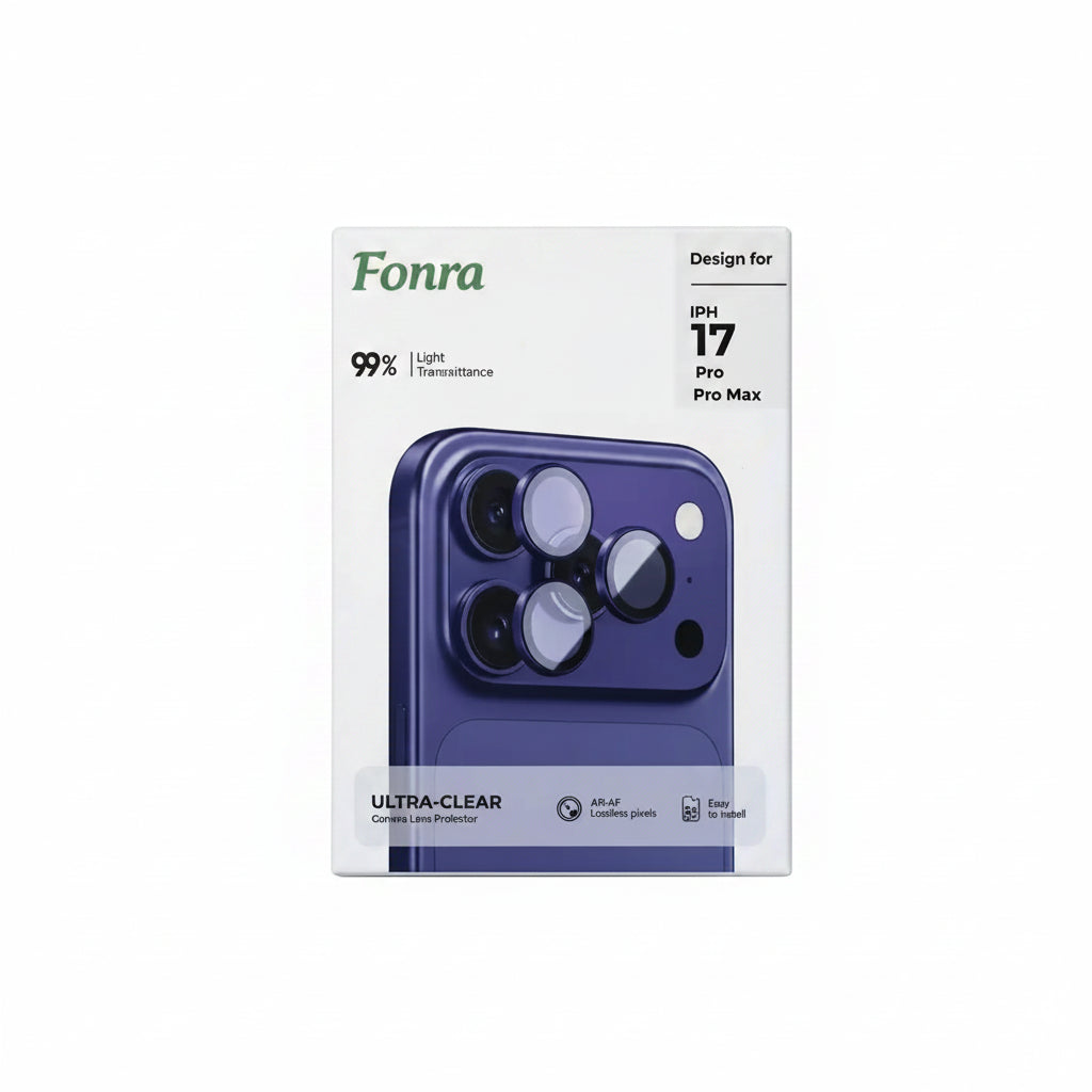 Fonra iPhone 17 Pro/ 17 Pro Max Camera Lens Protector- Blue