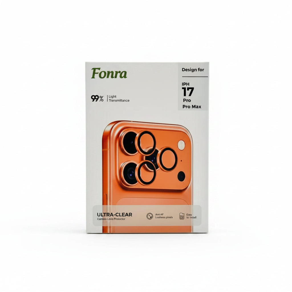 Fonra iPhone 17 Pro/ 17 Pro Max Camera Lens Protector- Orange