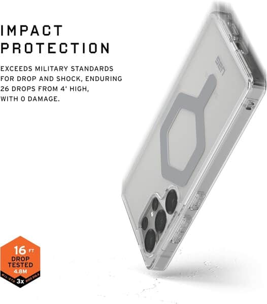 UAG Samsung Galaxy S25 Ultra Case 6 8" Plyo Pro - Clear Ice Silver product image