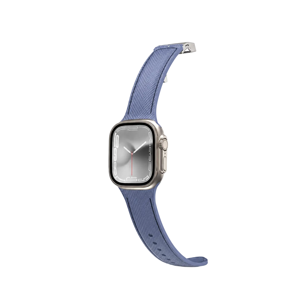 AmazingThing Apple Watch Band - TITAN SWIFT Silicone Band with Leather Texture Blue