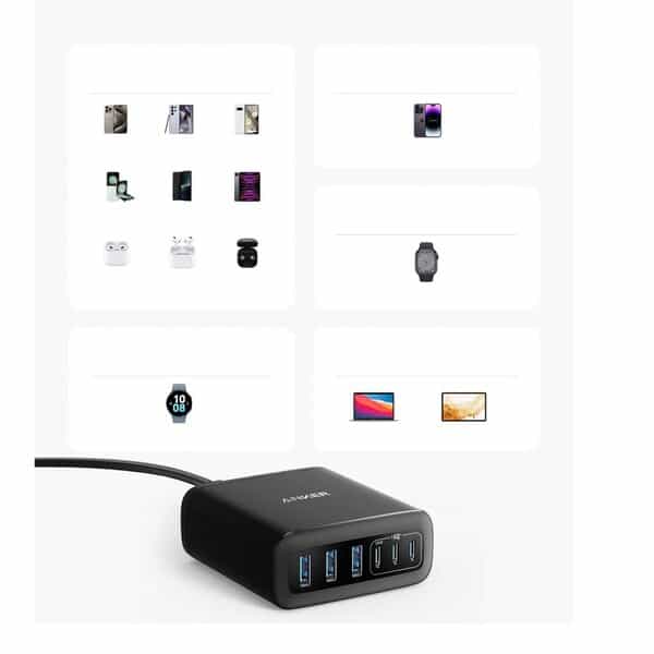 Anker Charger 112W 6 Ports GaN Black product photo