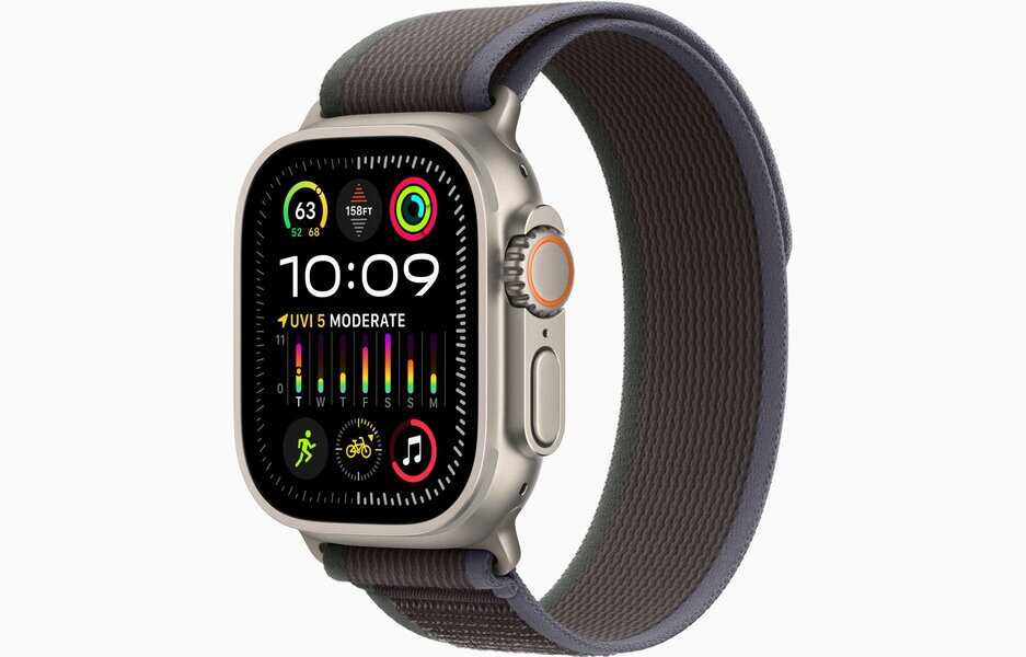 Apple Watch Ultra 2 49mm Titanium Blue Black TL M L Band product photo
