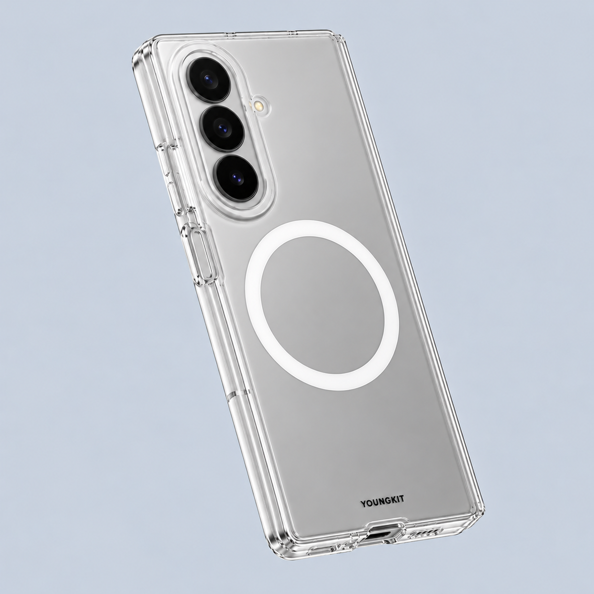 Youngkit Samsung Galaxy Z Fold8 Ultra / Z Fold7 5G Magnetic Case PC Phone Cover with Hinge / Front Frame - Clear