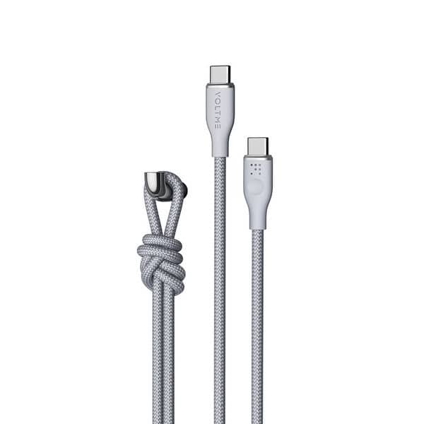 Voltme Powerlink Rugg Double Nylon Cable Type C to Type C 3A - 1M 60W Gray product photo