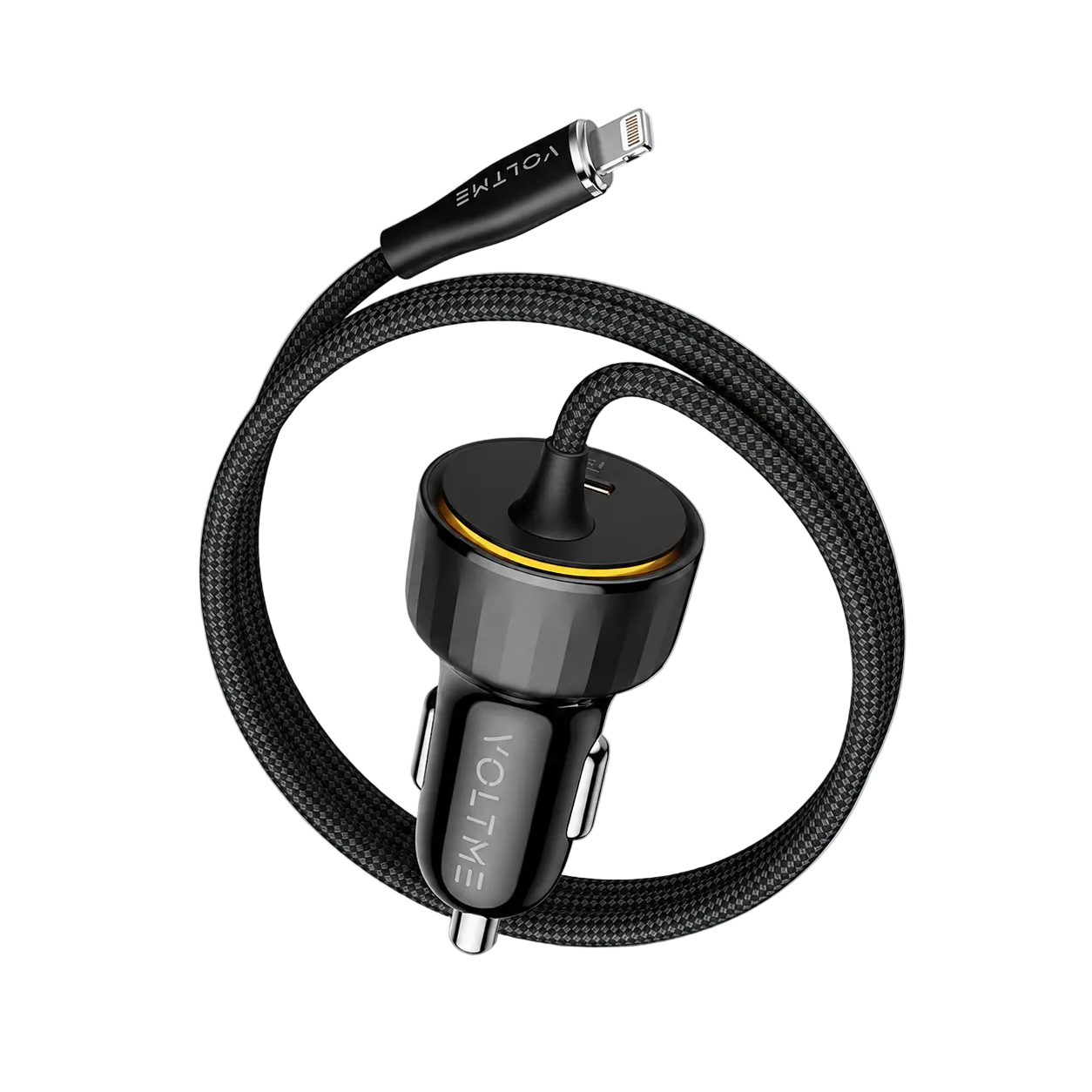 Voltme Cazo Series PD 49.5W Car Charger, Built-in Lightning Cable iPhone Car Charger