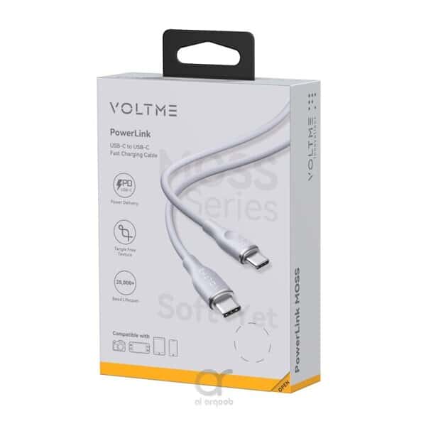 Voltme Powelink Moss Liquid Silicon Cable Type C to Type C 3A 1M 60W Gray product photo