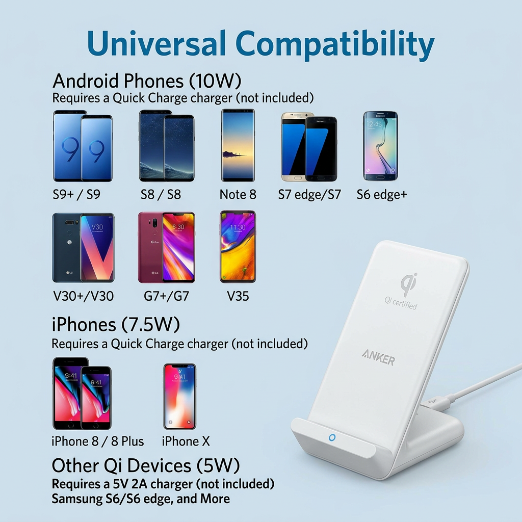 Anker Powerwave 7 5W Stand Wireless Charger-White product image
