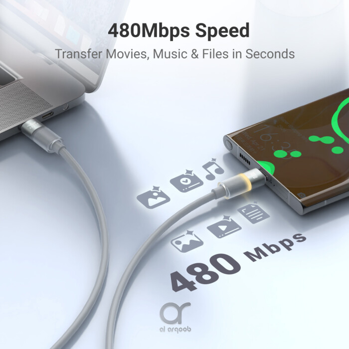 Brave BDC-50 FlexCharge Pro 30W USB-C to Lightning Cable Fast Charging 1M - Grey