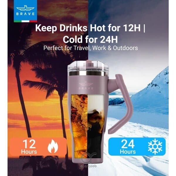 Brave Temp Guard Vacuum Insulated Travel Mug 950ml - Purplish Red product photo