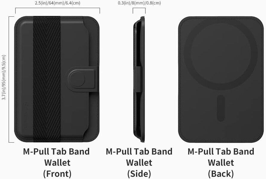 Sinjimoru M-Pull Tab Stand Magsafe Wallet Black product image