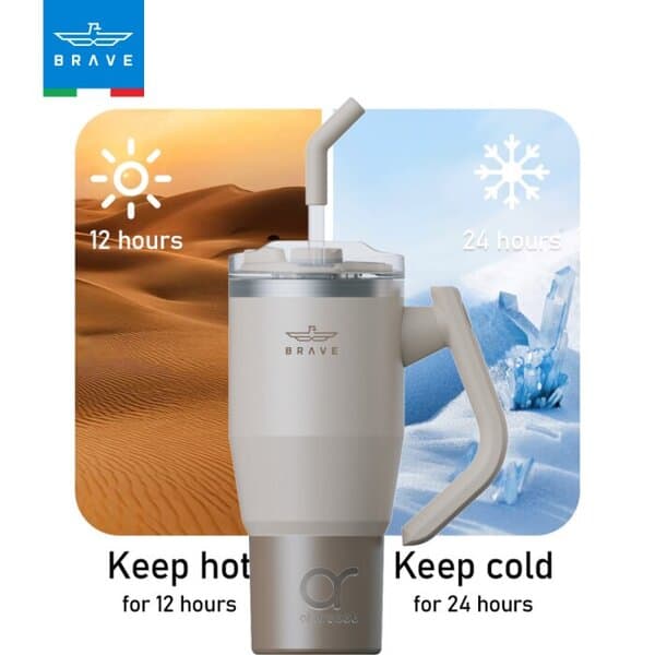 Brave Temp Guard Vacuum Insulated Travel Mug 1200mL - Beige product image