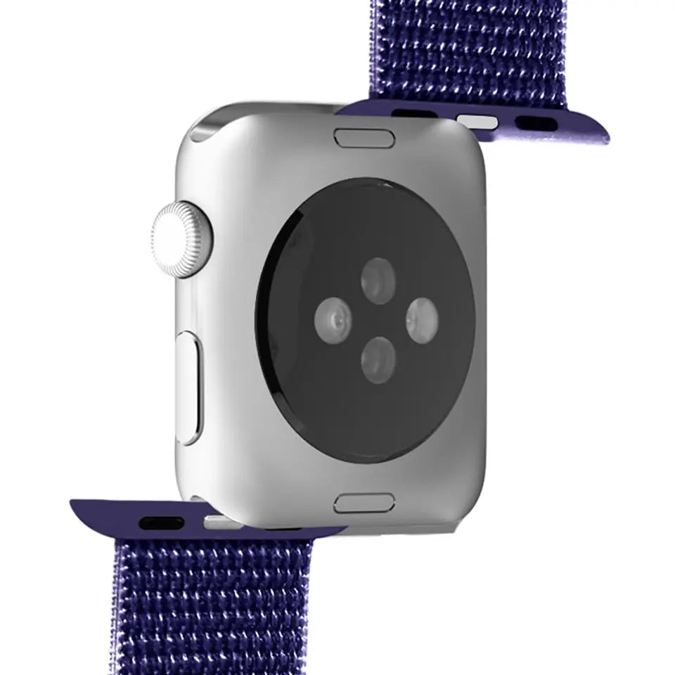 Puro Sports Band In Breathable Nylon for Apple Watch 42 44 45 mm Strap Navy Black side