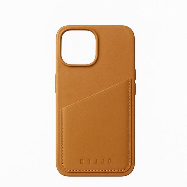 Mujjo iPhone 14 Leather Wallet Case -Tan