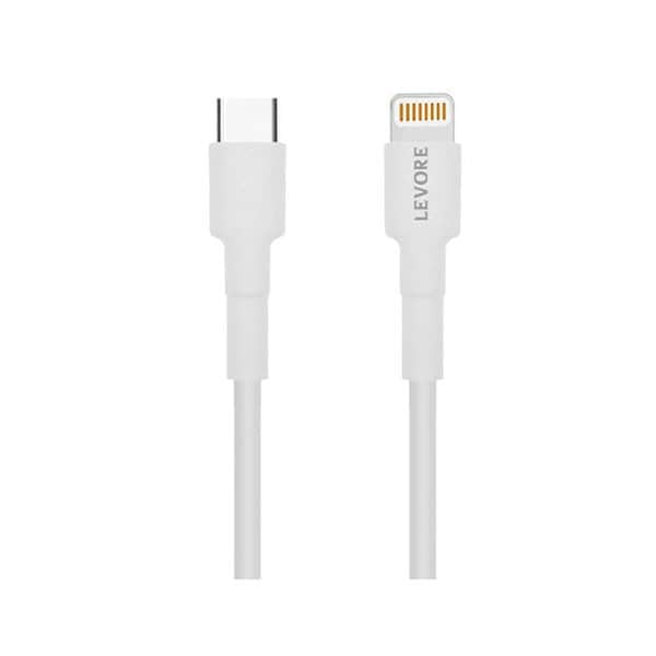 Levore USB-C to Lightning Cable MFI Certified 20W 1 8M - White