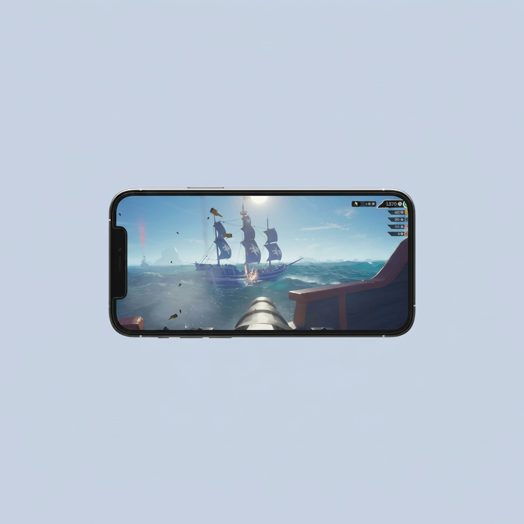 OtterBox Apple iPhone 12 Pro Max Gaming Glass Guard Horizontal Privacy in-use view
