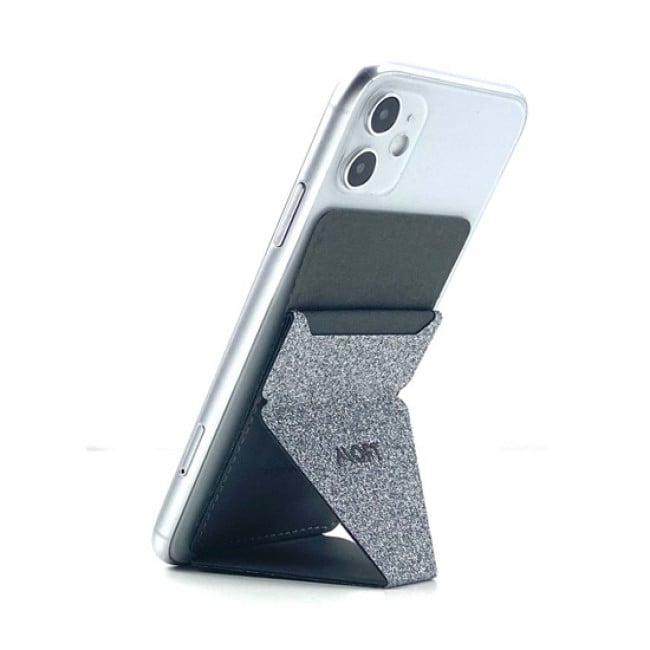 Moft Sparkle Phone Stand with Magnetic Card Holder - Silver Gem product photo
