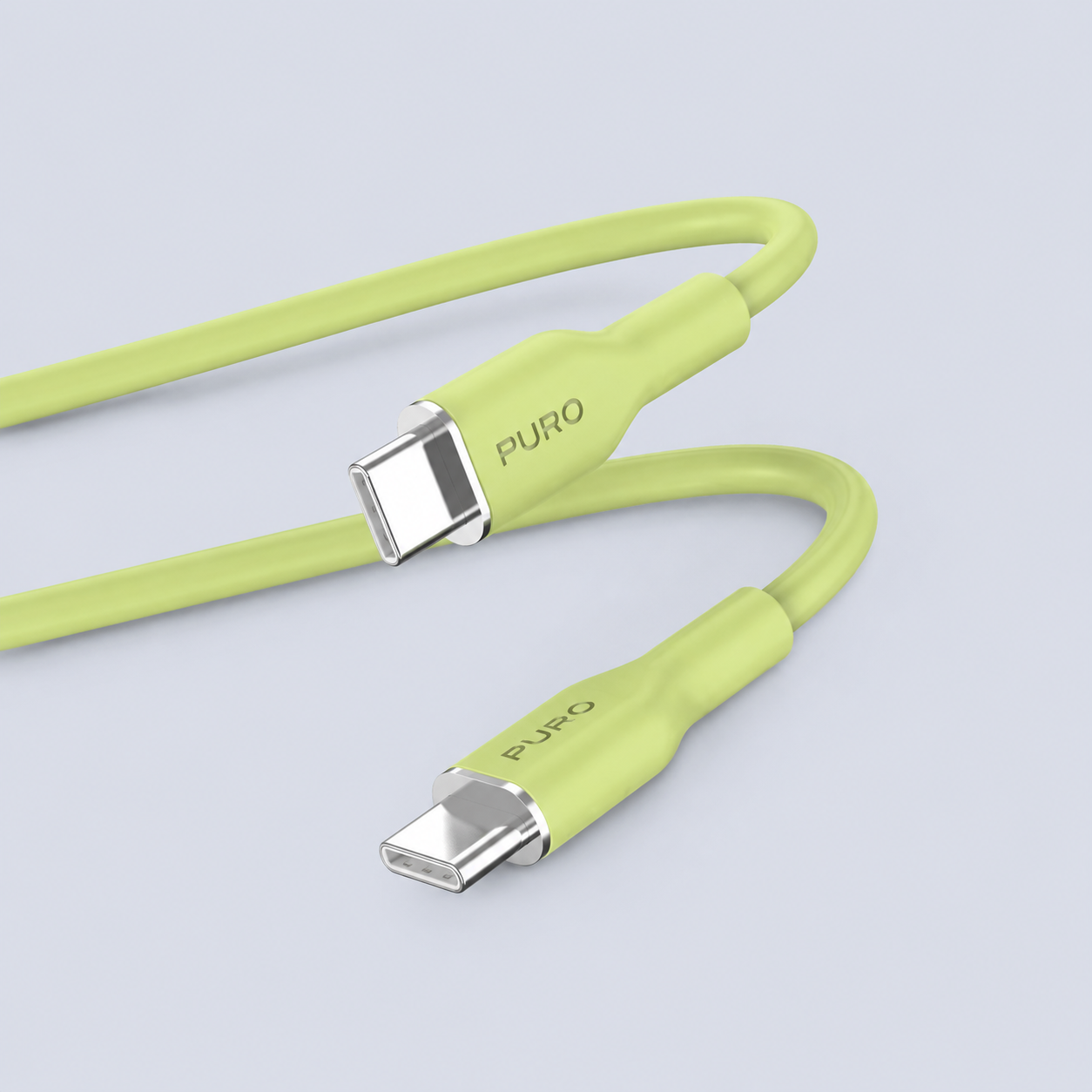 Puro Power and Data Sync Soft CAble From USB-C TO USB-C 1,5M- Green
