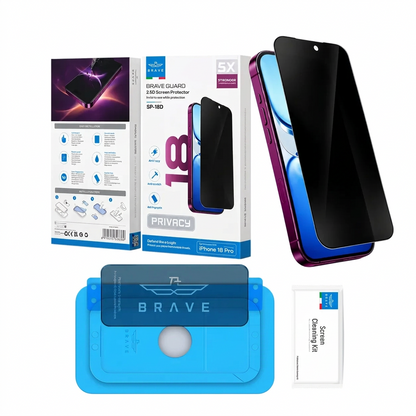 Brave iPhone 18 Pro HD Tempered Glass Screen Protector – 9H Hardness, Full Coverage - Privacy