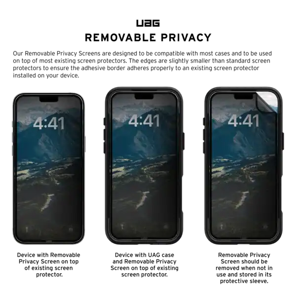 UAG iPhone 16 Pro Max Removable and Reusable Privacy Screen additional product image