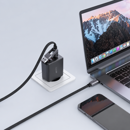 Acefast C13-04 60W 2-in-1 USB/Type-C to Type-C Braided Charging Cable-1.2M