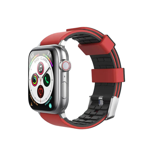 Ahastyle Silicone Duotone Design Band for Apple Watch Red And Black RD product photo