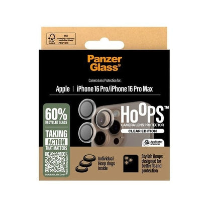 PanzerGlass® Hoops® Transparent Camera Lens Protector iPhone 16 Pro 16 Pro Max