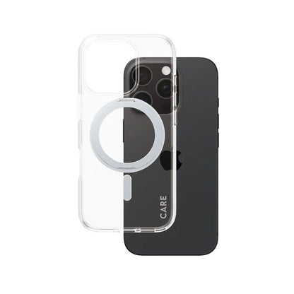 PanzerGlass iPhone 16 Pro Max CARE Feature Case Transparent w Silver Kickstand &