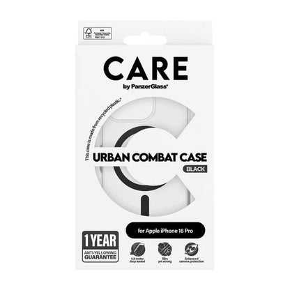 PanzerGlass iPhone 16 Pro CARE by Flagship Case Transparent Urban Combat w Black