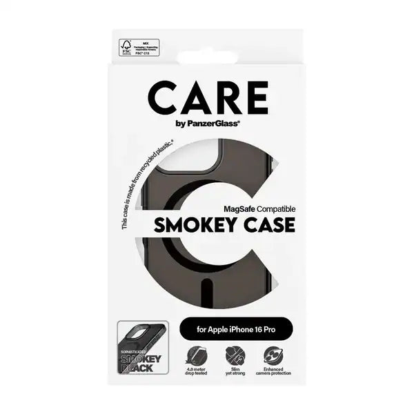 PanzerGlass iPhone 16 Pro CARE Flagship Case Smokey Urban Combat w Black MagSafe