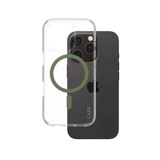 PanzerGlass iPhone 16 Pro Max CARE Flagship Case Transparent Green MagSafe