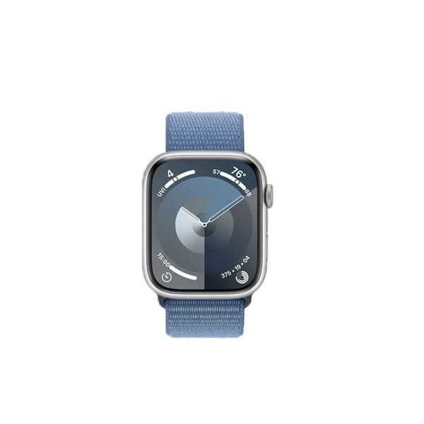 Apple Watch Series 9 45mm Silver Aluminium Case with Winter Blue Sport Loop GPS